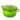 Light green cast iron Dutch oven with lid.