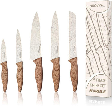 Marble chefs knives set.