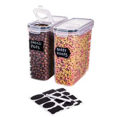 Airtight BPA-Free Cereal Food Storage Containers 2.5L - 2Pcs