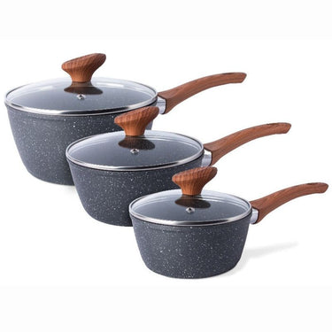 Marble saucepan with glass lid