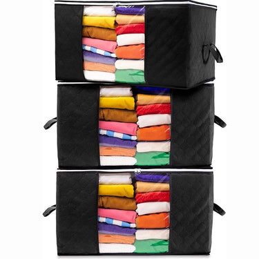 Closet organizer bags with clear panel