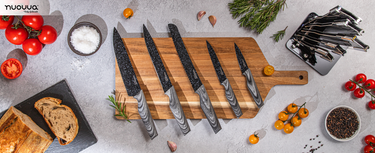 Nuoovva marble Kitchen Knife set including paring knife, bread knife, filleting knife, boning knife and more at KochKochin