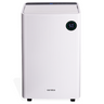 A white Ventilize portable dehumidifier with a digital display on the front panel for energy efficient moisture elimination
