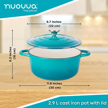 2.9L Cast Iron pot with lid