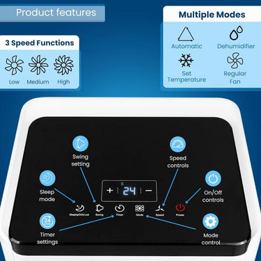 Portable air condition with touch screen and multiple modes