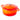 Orange cast iron Dutch oven, casserole pot with lid