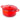 Red cast iron casserole pot with lid. Dutch oven casserole pot.