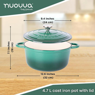 24cm cast iron casserole pot with lid