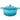 Light blue Dutch oven casserole pot with lid.