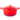 Red cast iron casserole pot with lid. Dutch oven with lid. 