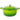 Light green casserole pot with lid. Cast iron Dutch oven