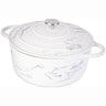 Marble cast iron casserole pot with lid