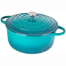 Nuovva teal cast iron Dutch oven with lid