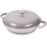 shallow cast iron casserole pot with lid