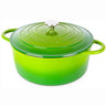 30Green cast iron pot with lid