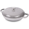 Shallow cast iron casserole pot with lid, Cast iron Dutch oven pot for oven safe cooking. 