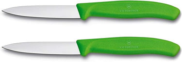 Victorinox 8 cm Pointed Tip Paring Knife | Blister Packed | Pack of 2 | Green and Pink