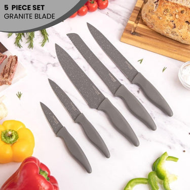 5 piece granite blade kitchen knife set
