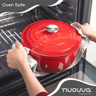 Nuovva Red pot with lid. Aluminium casserole dish with lid. 