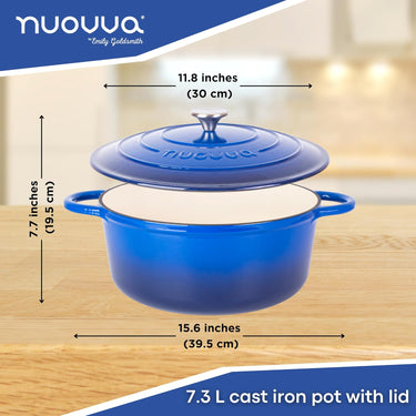 7.3L cast iron pot with lid (30m)