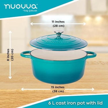28cm cast iron Dutch oven casserole pot with lid