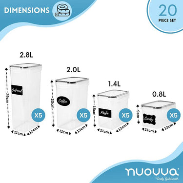 Set of storage containers for cereal