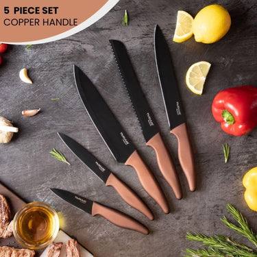 5 piece copper kitchen knife set