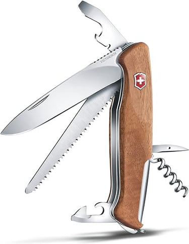 Victorinox Ranger Wood 55 Swiss Army Knife | Large | 10 Functions | Wood