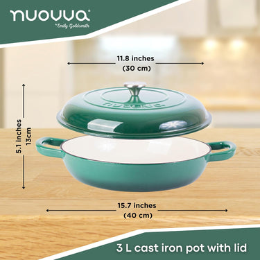3L cast iron pot with lid. Casserole dish. 