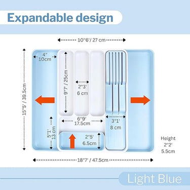 Expandable Cutlery Drawer Organiser with built in knife display