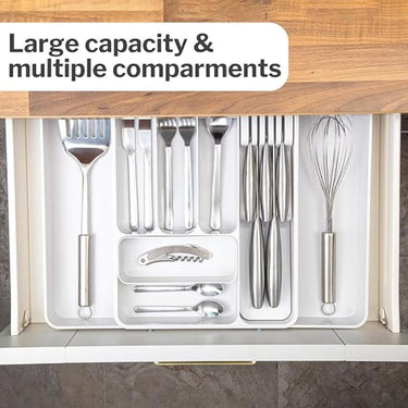 Cutlery Drawer Organiser with Multiple Compartments 