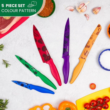 Colour pattern chefs knives set