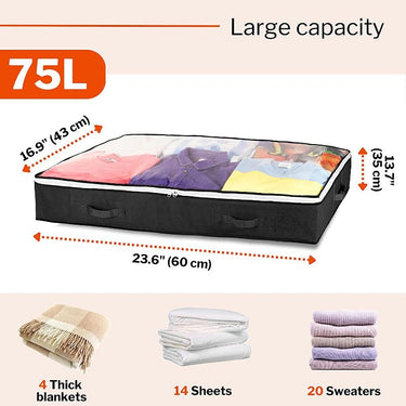 Underbed Storage Bags/Organiser | 75L [Multiple Colours], [3 Pcs, 5Pcs]