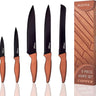 5 piece copper chefs knives set