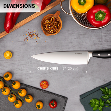 Nuovva 8 inch chefs knife with razor sharp blade