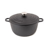 Nuovva black cast casserole pot with lid