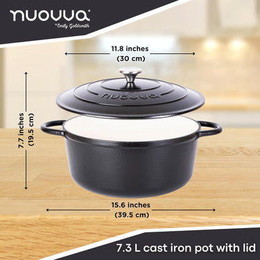 7.3L cast iron pot with lid (30cm)
