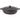 Shallow black casserole pot with lid