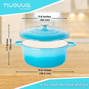 Enamelled Cast Iron Dutch Oven Casserole Pot, Nuovva