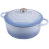 Coastal blue Dutch oven with lid. 