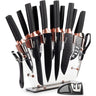 Professional copper Kitchen Knife Set with Acrylic Block - 17 Pieces by Nuovva