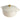 Cream cast iron casserole pot with matching lid and gold knob