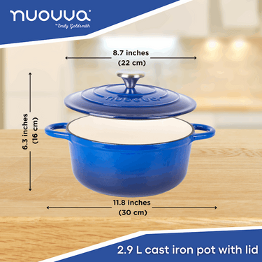 2.9L cast iron pot with lid. Casserole dish 