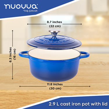 2.9L cast iron pot with lid. Casserole dish 