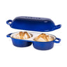 Nuovva dark blue enamelled cast iron bread pan - Dutch oven. 