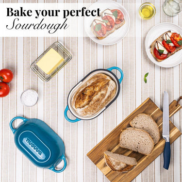 Bake your perfect sourdough with nuovva cast iron bread loaf pan for artisan home bread