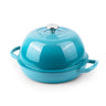 Light blue cast iron bread pot. Nuovva Dutch oven