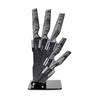 5pcs Granite knife set with block including utility knife, slicing knife, chef's knife, bread knife and paring knife. 