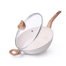 Cream Saute pan with glass lid