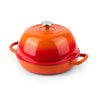 Nuovva orange cast iron bread pot with lid. 